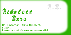 nikolett mars business card